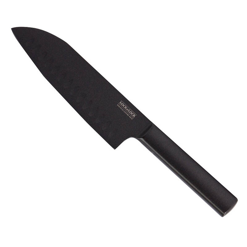 Dao Nhà Bếp Santoku Knife Dài 300 Mm, Bằng Thép Không Gỉ - Màu Đen - LocknLock - CKK312, , large image number null